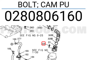 Isuzu 0280806160 BOLT; CAM PU