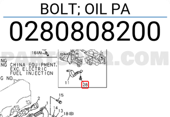 Isuzu 0280808200 BOLT; OIL PA