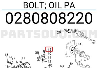 Isuzu 0280808220 BOLT; OIL PA