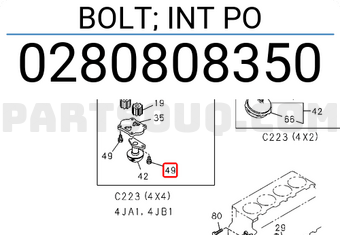 Isuzu 0280808350 BOLT; INT PO