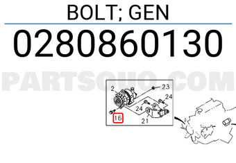 Isuzu 0280860130 BOLT; GEN