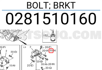 Isuzu 0281510160 BOLT; BRKT