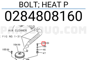 Isuzu 0284808160 BOLT; HEAT P