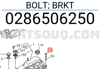 Isuzu 0286506250 BOLT; BRKT