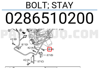 Isuzu 0286510200 BOLT; STAY