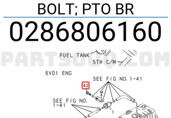 Isuzu 0286806160 BOLT; PTO BR