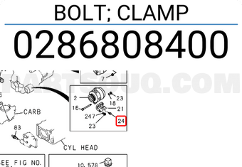 Isuzu 0286808400 BOLT; CLAMP