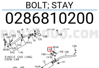 Isuzu 0286810200 BOLT; STAY