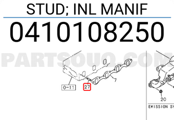 Isuzu 0410108250 STUD; INL MANIF