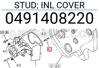 Isuzu 0491408220 STUD; INL COVER