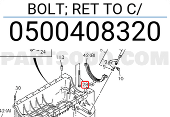 Isuzu 0500408320 BOLT; RET TO C
