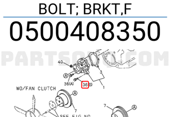 Isuzu 0500408350 BOLT; BRKT,F