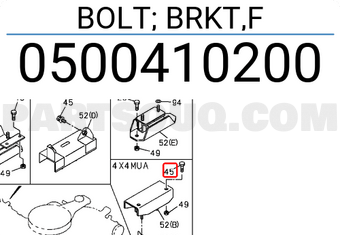Isuzu 0500410200 BOLT; BRKT,F
