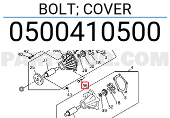 Isuzu 0500410500 BOLT; COVER