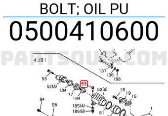 Isuzu 0500410600 BOLT; OIL PU