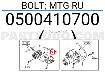 Isuzu 0500410700 BOLT; MTG RU