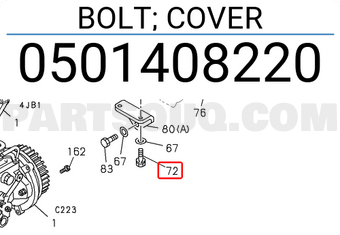 Isuzu 0501408220 BOLT; COVER