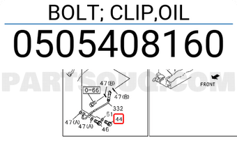Isuzu 0505408160 BOLT; CLIP,OIL