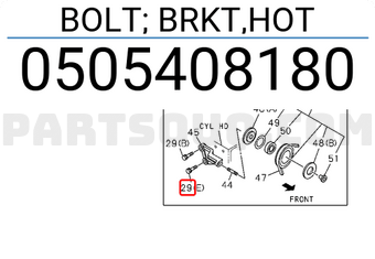 Isuzu 0505408180 BOLT; BRKT,HOT