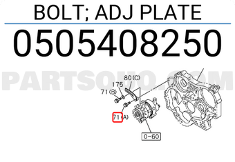 Isuzu 0505408250 BOLT; ADJ PLATE