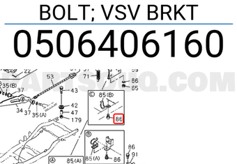 Isuzu 0506406160 BOLT; VSV BRKT