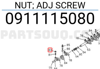 Isuzu 0911115080 NUT; ADJ SCREW
