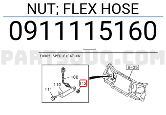 Isuzu 0911115160 NUT; FLEX HOSE