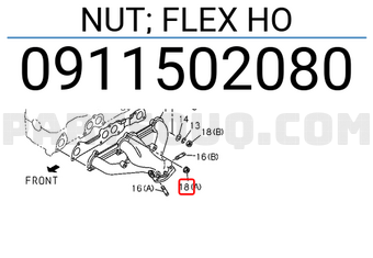 Isuzu 0911502080 NUT; FLEX HO