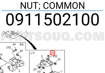 Isuzu 0911502100 NUT; COMMON
