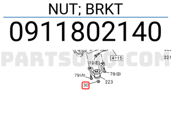 Isuzu 0911802140 NUT; BRKT