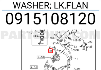 Isuzu 0915108120 WASHER; LK,FLAN