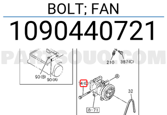 Isuzu 1090440721 BOLT; FAN