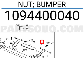 Isuzu 1094400040 NUT; BUMPER