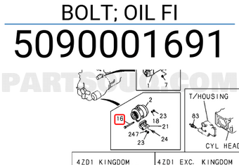 Isuzu 5090001691 BOLT; OIL FI