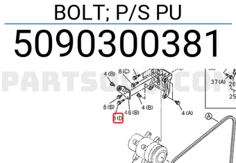 Isuzu 5090300381 BOLT; P/S PU