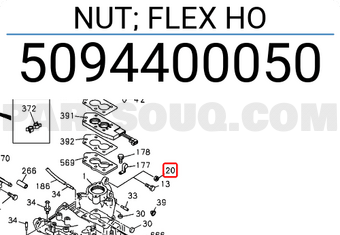 Isuzu 5094400050 NUT; FLEX HO
