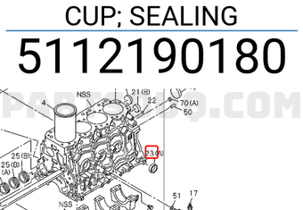 Isuzu 5112190180 CUP; SEALING