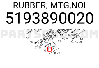 Isuzu 5193890020 RUBBER; MTG,NOI