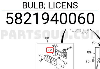 Isuzu 5821940060 BULB; LICENS