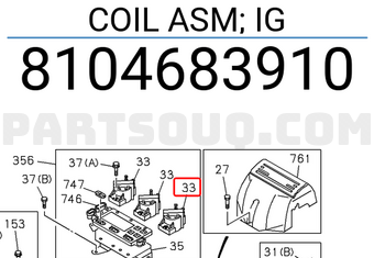 Isuzu 8104683910 COIL ASM; IG