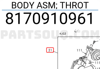 Isuzu 8170910961 BODY ASM; THROT