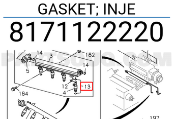 Isuzu 8171122220 GASKET; INJE