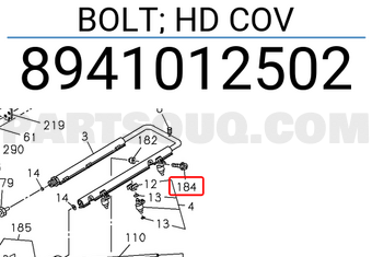Isuzu 8941012502 BOLT; HD COV