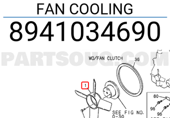 Isuzu 8941034690 FAN COOLING