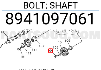 Isuzu 8941097061 BOLT; SHAFT