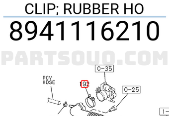 Isuzu 8941116210 CLIP; RUBBER HO