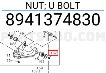 Isuzu 8941374830 NUT; U BOLT