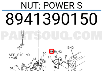 Isuzu 8941390150 NUT; POWER S