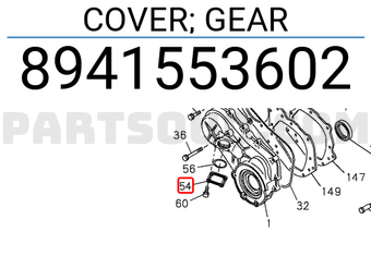 Isuzu 8941553602 COVER; GEAR