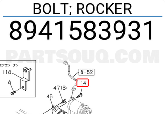 Isuzu 8941583931 BOLT; ROCKER